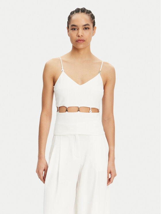 Patrizia Pepe Patrizia Pepe Топ 2C1635 A411 Білий Regular Fit