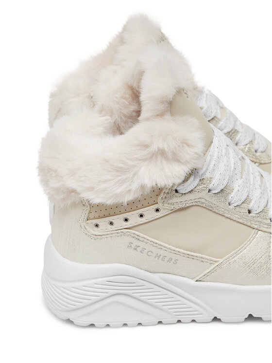Skechers Īsie zābaki Skechers Uno Lite - Comfurt Collar 310396L/NAT Écru