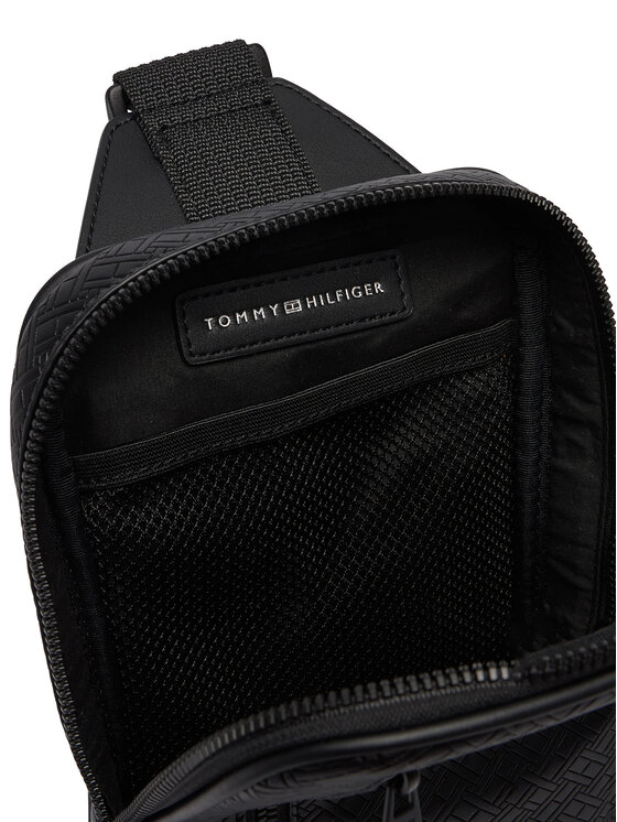 Tommy Hilfiger Somiņa Tommy Hilfiger Embossed Flag Sling Bag AM0AM14191 Melns