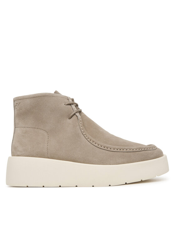 Calvin Klein Trzewiki Calvin Klein Flatf Lace Up Apr Cut Boot HW0HW03273 Beżowy