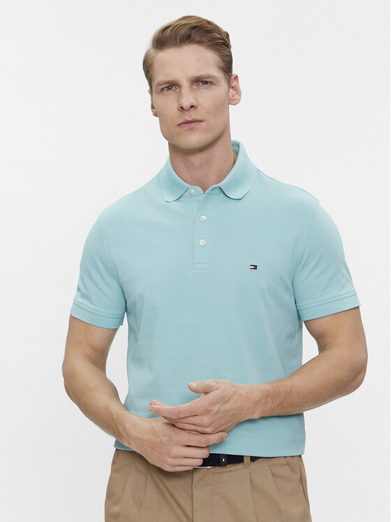 Tommy Hilfiger Tommy Hilfiger Polo majica 1985 MW0MW17771 Modra Slim Fit