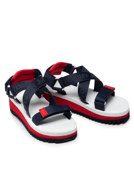 Tommy Jeans Sandały Tommy Jeans Flatform Eva Sandal EN0EN01839 Granatowy