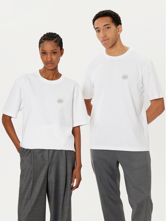 Filling Pieces Filling Pieces T-Shirt Unisex Embroidered Knot 7449986 Λευκό Regular Fit
