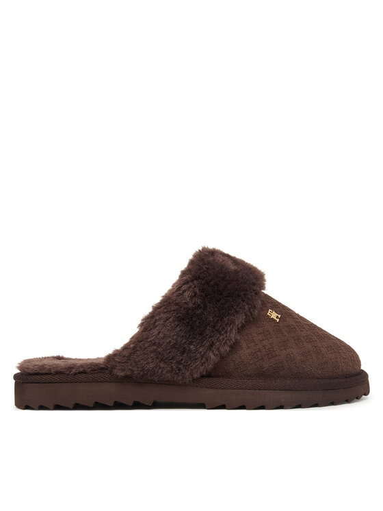 Tommy Hilfiger Papuče Tommy Hilfiger Th Premium Shearling Shoes FW0FW09947 Tmavo hnedá