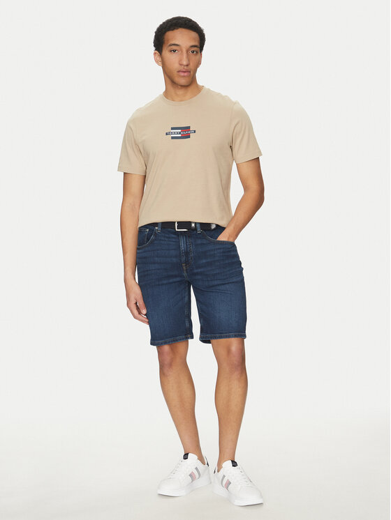 Tommy Hilfiger Tommy Hilfiger T-shirt Flag Box MW0MW38636 Bež Regular Fit