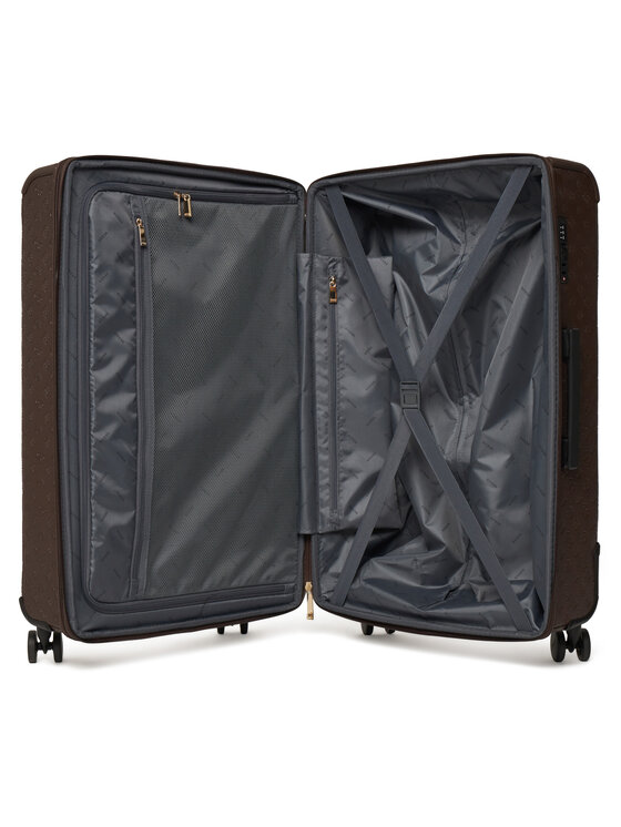 Guess Nagy bőrönd Guess Lenwood Travel TWDP21 02988 Sötét bézs