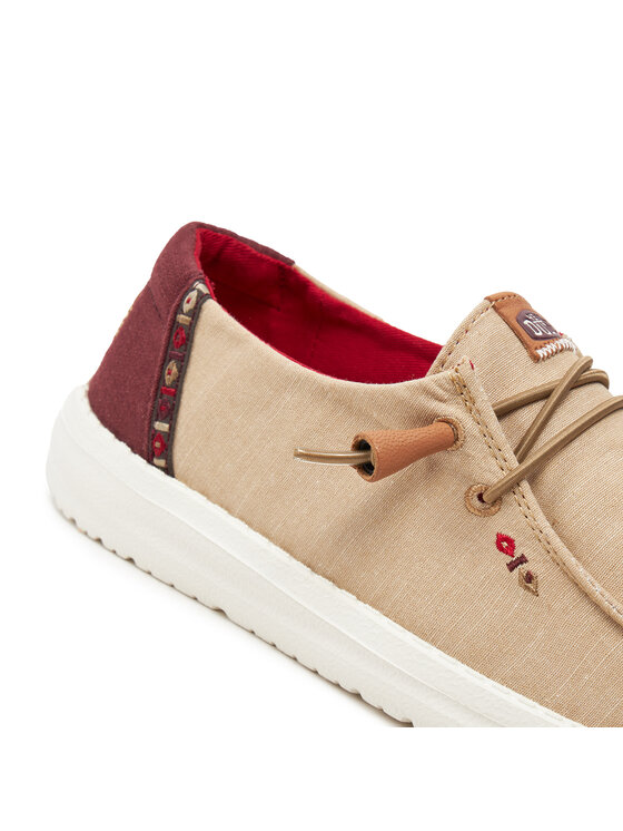 Hey Dude Pusbačiai Hey Dude Wendy Chambray Boho 40729-255 Smėlio