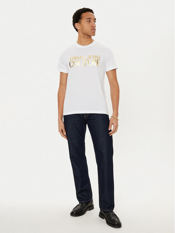 Versace Jeans Couture Versace Jeans Couture Majica 78GAHT05 Bela Regular Fit