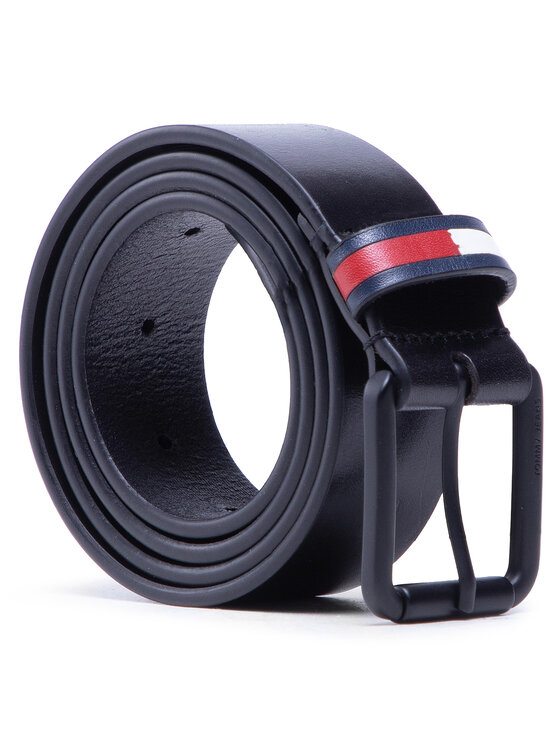 Tommy Jeans Vīriešu josta Tommy Jeans Tjm Casual Flag Belt 3.5 AM0AM07196 Melns