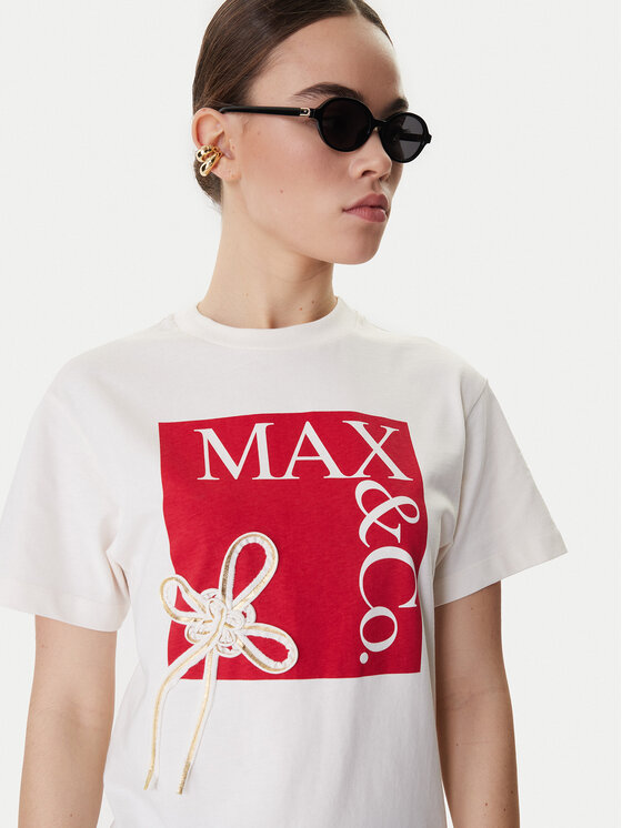 MAX&Co. MAX&Co. Camiseta Mcivolare 2618971016200 Écru Regular Fit