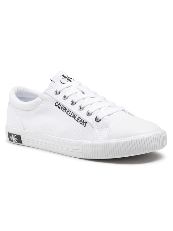 Calvin Klein Jeans Plátenky Calvin Klein Jeans Vulcanized Sneaker Laceup Co YM0YM00014 Biela