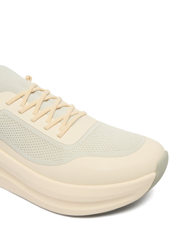 Calvin Klein Sneakersy Calvin Klein Chunky Runner Lace Up Sock Knit YW0YW02033 Écru