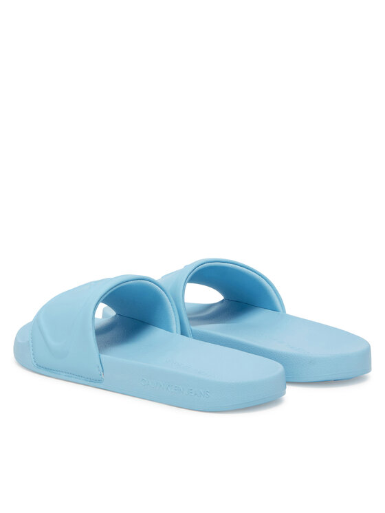 Calvin Klein Jeans Natikači Calvin Klein Jeans Slide Pu Hf Mg YW0YW01879 Svetlo modra