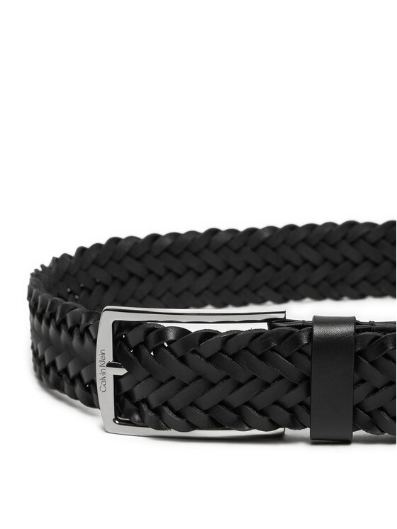 Calvin Klein Pánský pásek Calvin Klein Ck Casual Elongated Braided 35mm K50K512655 Černá
