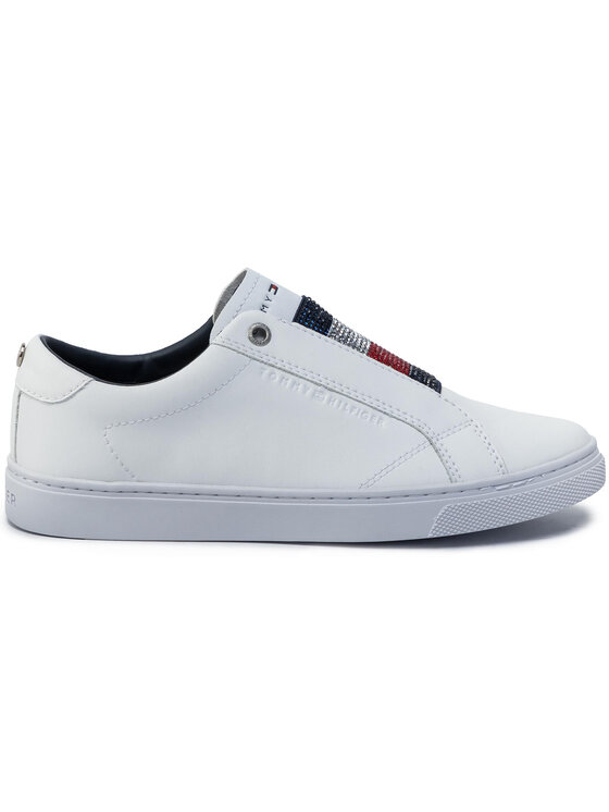 Tommy Hilfiger Сникърси Tommy Hilfiger Cristal Leather Slip On Sneaker FW0FW04513 Бял