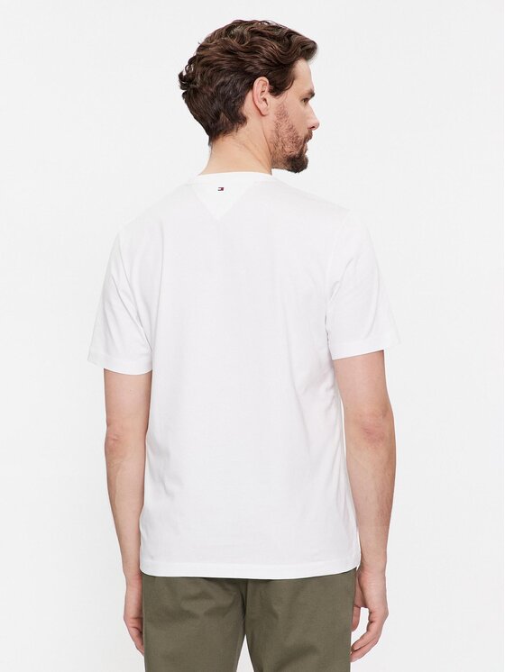 Tommy Hilfiger Tommy Hilfiger T-Shirt Big Graphic MW0MW34204 Λευκό Regular Fit