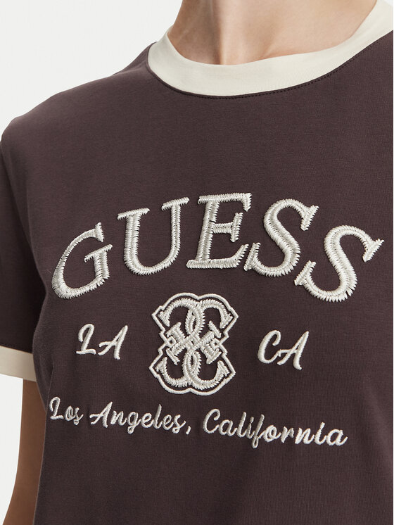 Guess Guess Футболка V6YI18 K4320 Коричневий Regular Fit