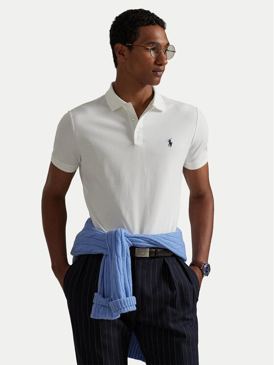 Polo Ralph Lauren Polo Ralph Lauren Поло 710941439002 Білий Custom Slim Fit