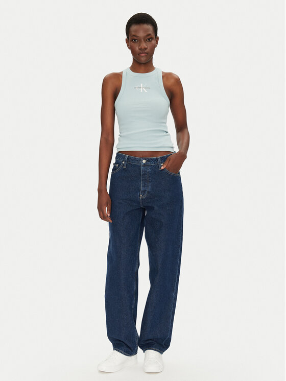 Calvin Klein Jeans Calvin Klein Jeans Top Monologo J20J225301 Blu Slim Fit