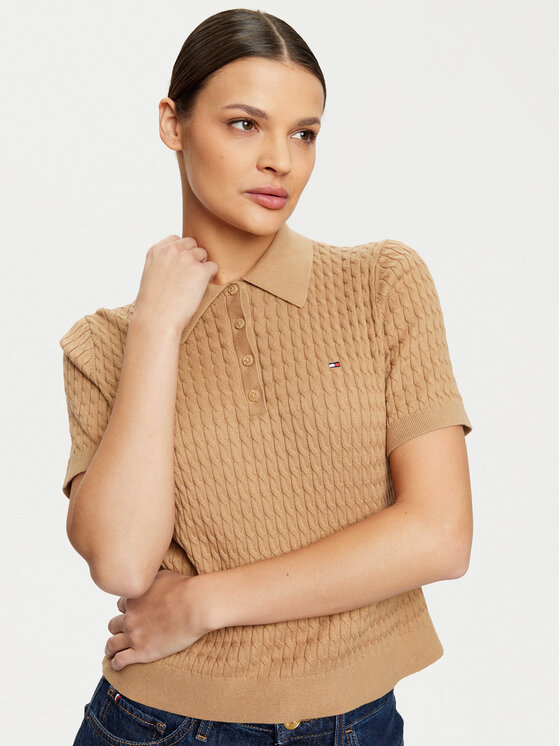 Tommy Hilfiger Tommy Hilfiger Polo WW0WW43957 Beige Regular Fit