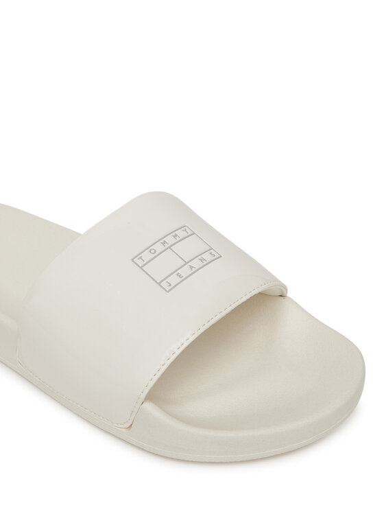 Tommy Jeans Šlepetės Tommy Jeans Flag Pool Slide Patent EN0EN02901 Balta