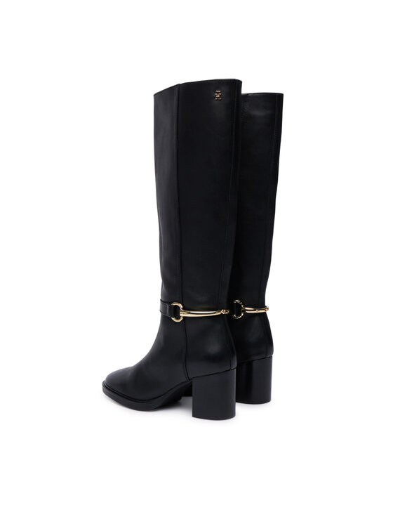 Tommy Hilfiger Kozaki Tommy Hilfiger Th Stud Heel Riding Knee Boot FW0FW09551 Czarny