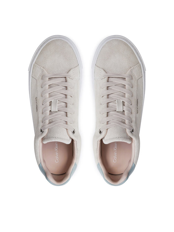 Calvin Klein Sneakersy Calvin Klein Flatform Cup Lace Up W/Ml HW0HW02282 Béžová
