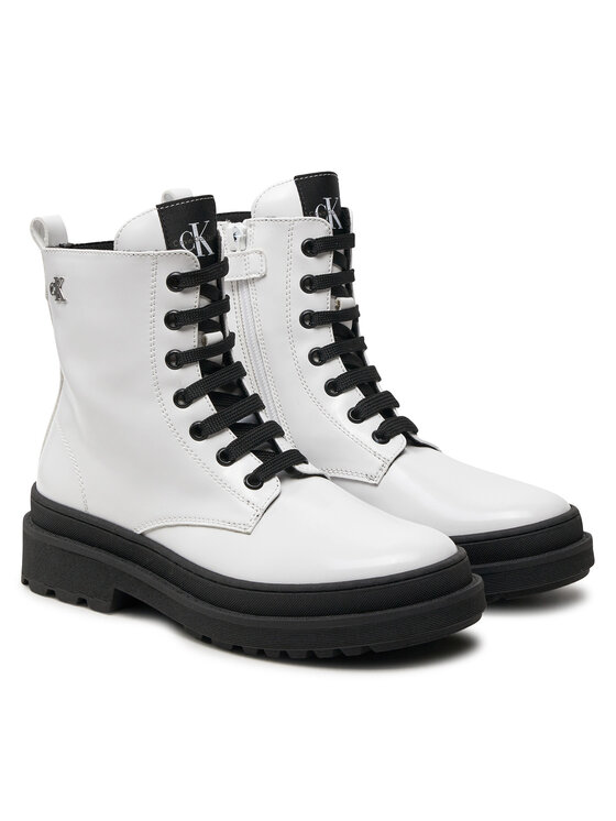 Calvin Klein Jeans Pohodni čevlji Calvin Klein Jeans Lace-Up Bootie V4A5-81031-1453 S Bela