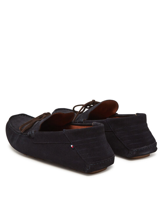Tommy Hilfiger Mokasyny Tommy Hilfiger Hilfiger Folded Suede Driver FM0FM05385 Granatowy