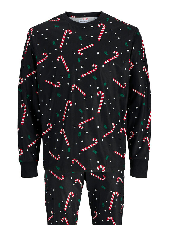Jack & Jones Jack & Jones Pižama Tristan 12285375 Črna Loose Fit