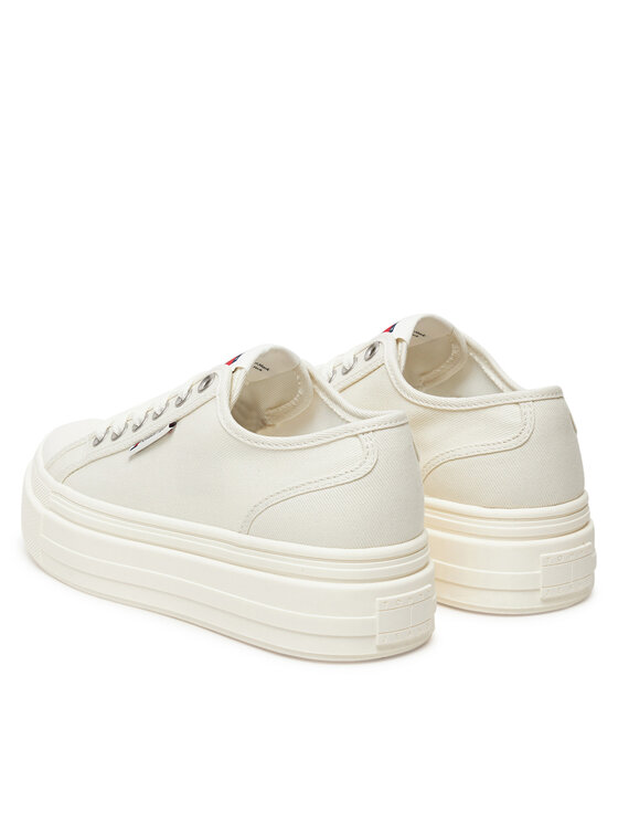 Tommy Jeans Laisvalaikio batai Tommy Jeans Tjw Foxing Flatform Lc EN0EN02736 Balta