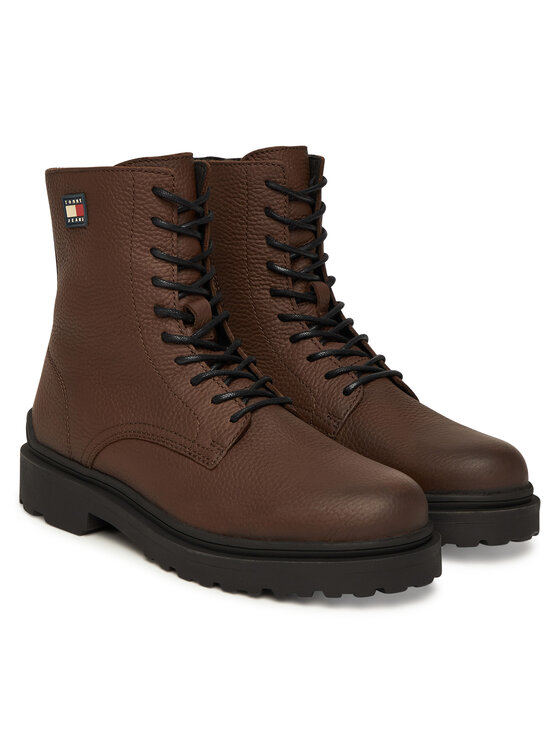 Tommy Jeans Botines planos Tommy Jeans Tjm Lace Up Tumbled High EM0EM01631 Marrón