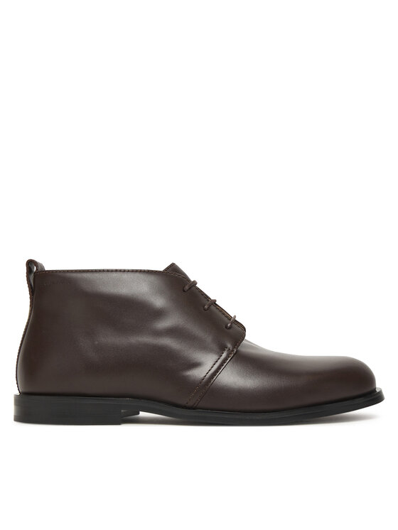 Calvin Klein Šnurovacia obuv Calvin Klein Ess Rubber Desert Boot Lth HM0HM01979 Hnedá