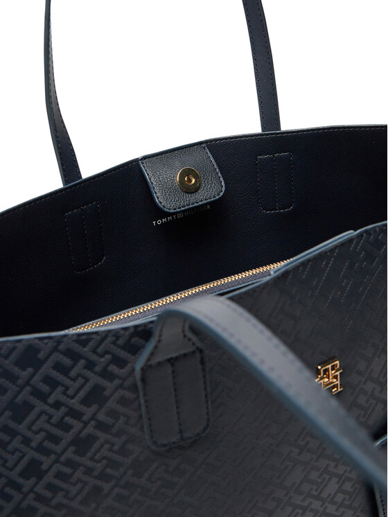 Tommy Hilfiger Torebka Tommy Hilfiger Th Distinct Tote Mono AW0AW17195 Granatowy