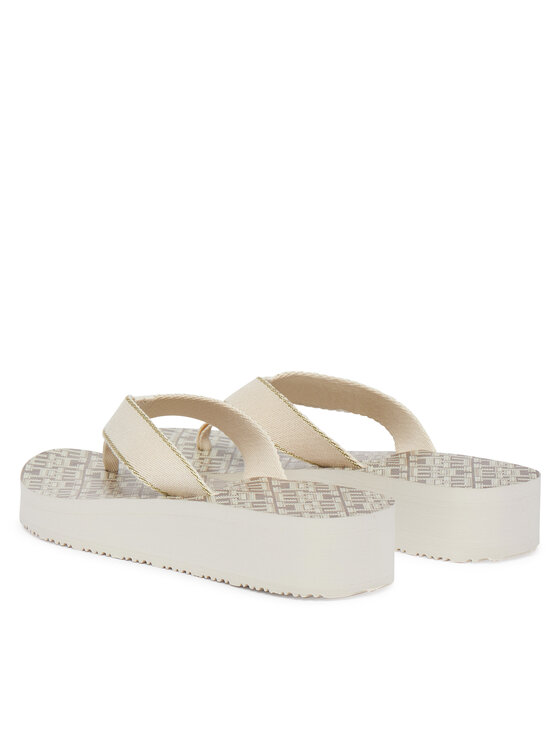 Tommy Hilfiger Japonke Tommy Hilfiger Monogram Mid Wedge Sandal FW0FW09419 Kremna