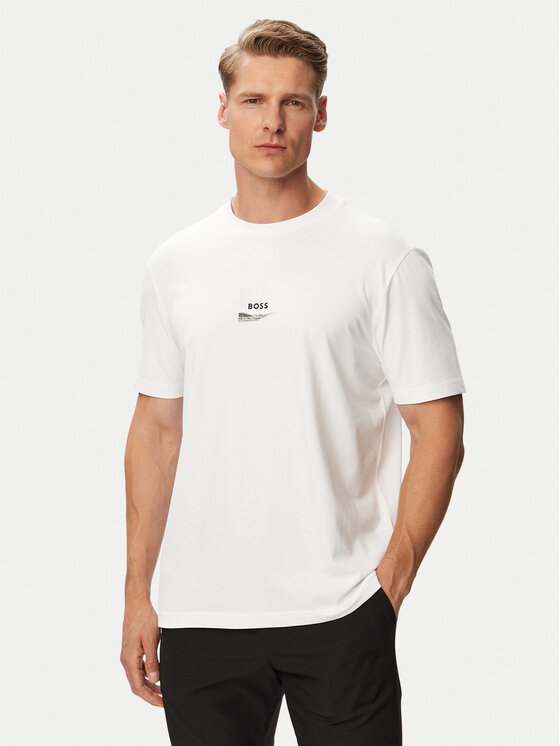 BOSS BOSS Camiseta TS_Network Photo 50564740 Blanco Regular Fit