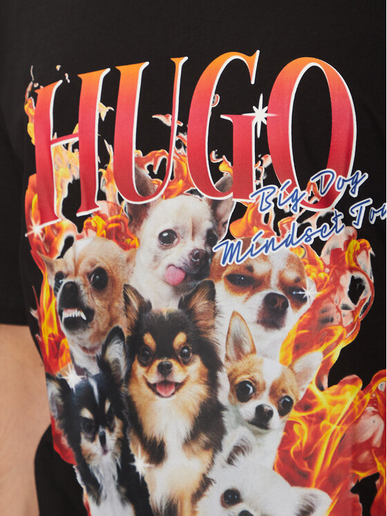 HUGO HUGO Футболка Dugie 50538259 Чорний Oversize