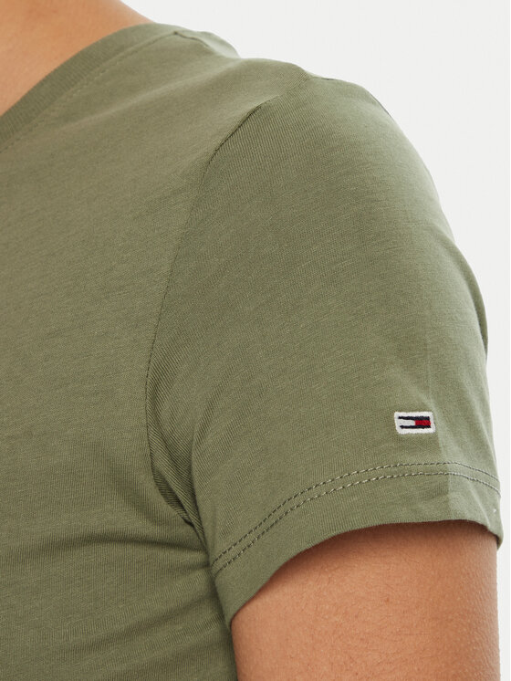 Tommy Jeans Tommy Jeans T-shirt Essential DW0DW19447 Verde Slim Fit