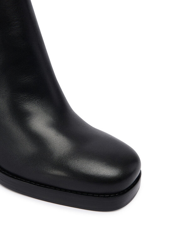 Tommy Hilfiger Īsie zābaki Tommy Hilfiger Square Toe Chelsea High Block Hl FW0FW08844 Melns