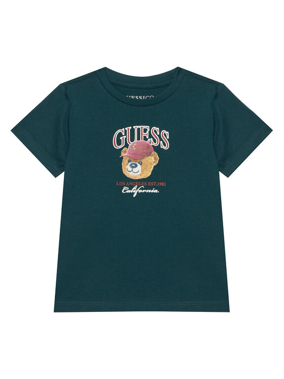 Guess Guess Camiseta N6YI13 K3801 Verde oscuro Regular Fit