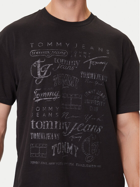 Tommy Jeans Tommy Jeans Camiseta Archive Logos DM0DM21584 Negro Relaxed Fit
