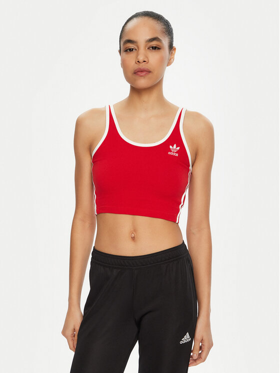 adidas adidas Top adicolor 3-Stripes JD4615 Rosso Slim Fit