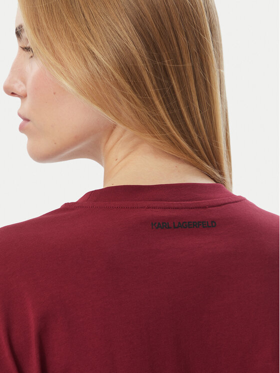 KARL LAGERFELD KARL LAGERFELD Camiseta Rhinestone B4W17048 Rojo oscuro Relaxed Fit