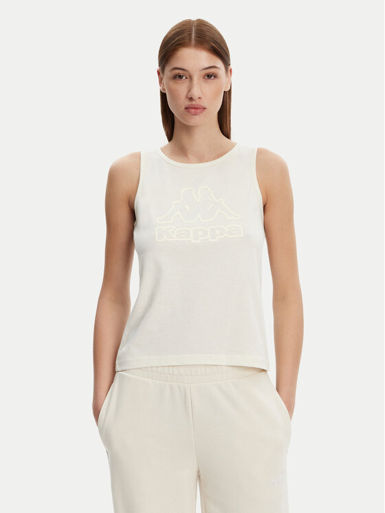Kappa Kappa Top Logo Gria 382129W Écru Regular Fit