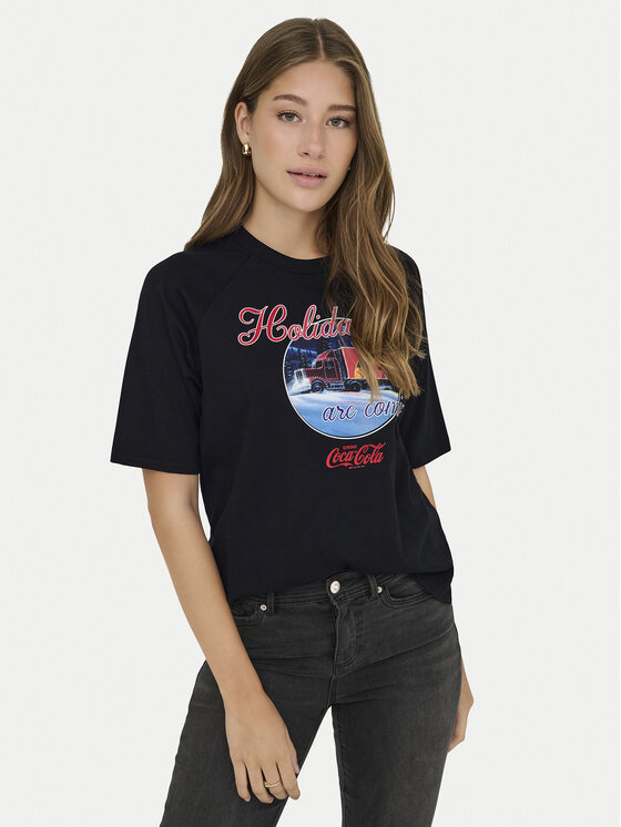 ONLY ONLY Camiseta Coca Cola 15355794 Negro Regular Fit