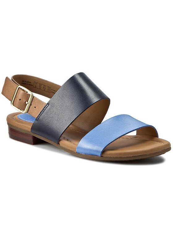 Sandały Clarks Viveca Aztek 261164614 Blue Combi Lea | Eobuwie.com.pl