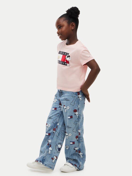 Tommy Hilfiger Tommy Hilfiger Camiseta Peanuts Flag  KG0KG09634 Rosa claro Regular Fit