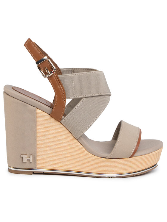 Tommy Hilfiger Sandały Tommy Hilfiger Th Hardware Basic High Wedge FW0FW04731 Szary