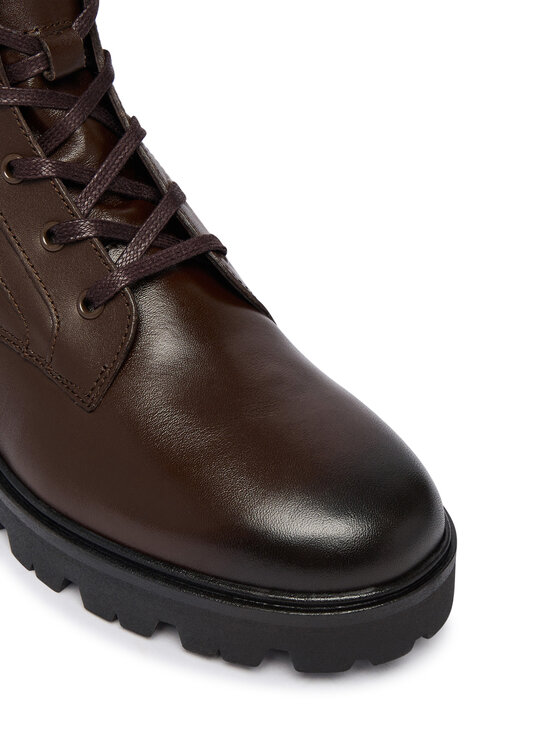 Tommy Hilfiger Auliniai batai Tommy Hilfiger TH Stud Leather Lace-Up Boot FW0FW09571 Ruda