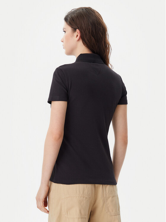 Tommy Jeans Tommy Jeans Polo majica Essential DW0DW20160 Črna Slim Fit